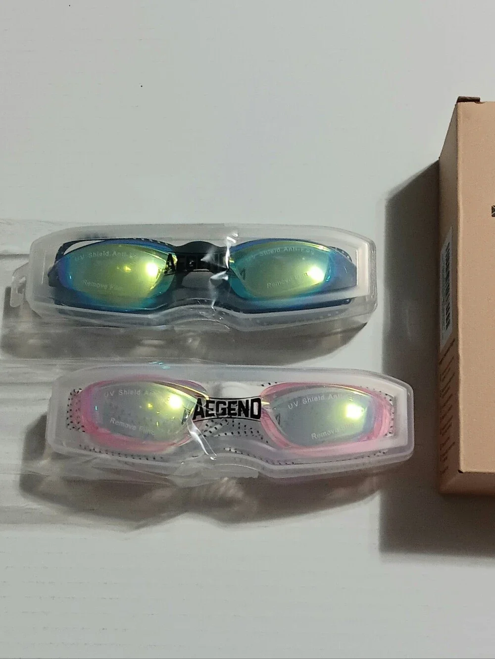 Kids Swim Goggles - Pink and Blue Mirrored Lenses